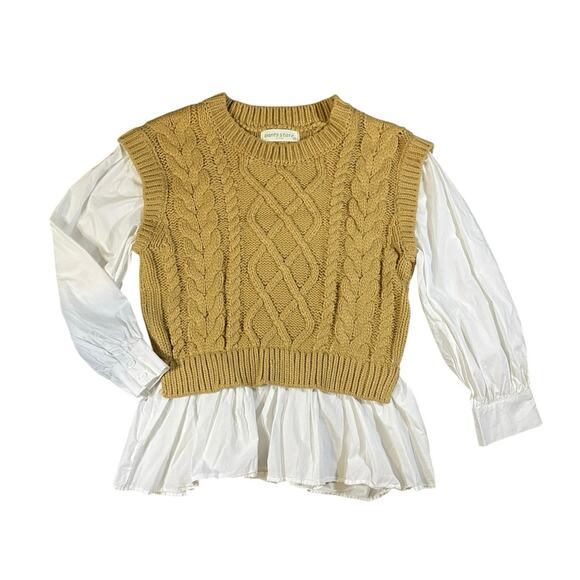 Pants Store Layered Cavle Knot Sweater - M - Picture 2 of 4